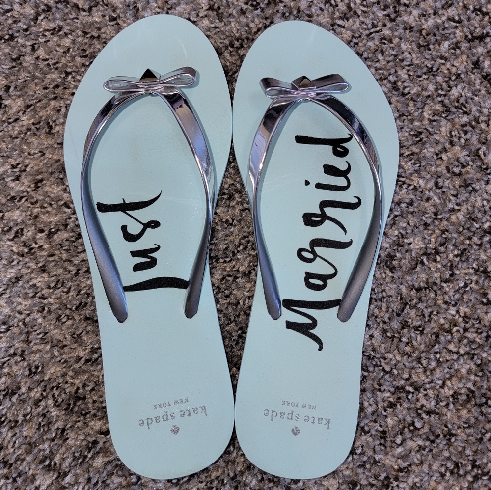 Kate Spade♠️Teal 'Just Married' sandals!